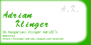 adrian klinger business card